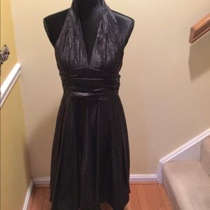 Adrianna Papell black chiffon cocktail dress in size 14.